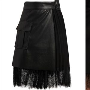 SELF-PORTRAIT
Lace-Detail Faux Leather Mini Skirt